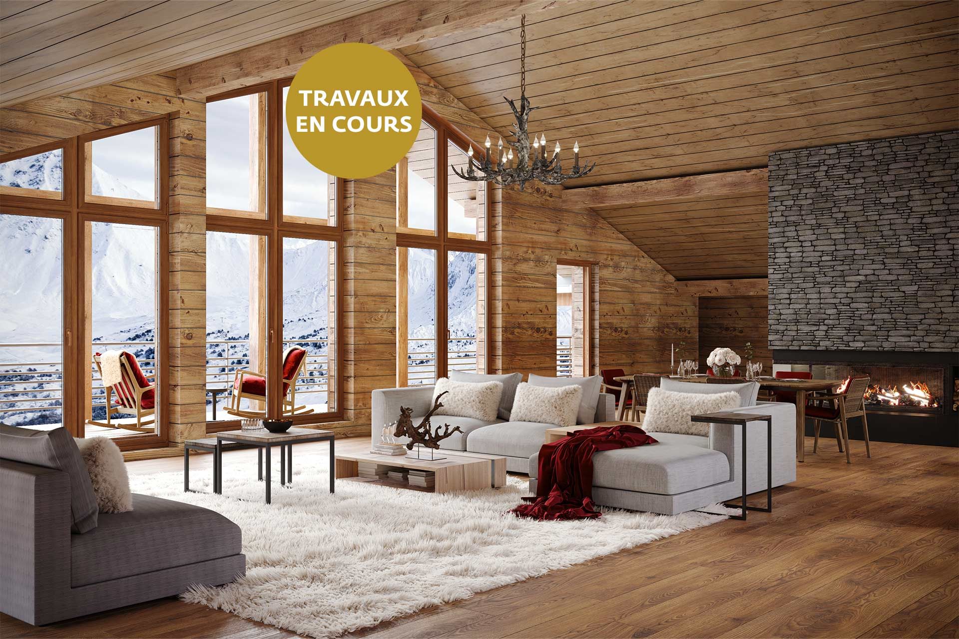 Alps Living - Programme immobilier Le Rocher, Les Gets - Séjour