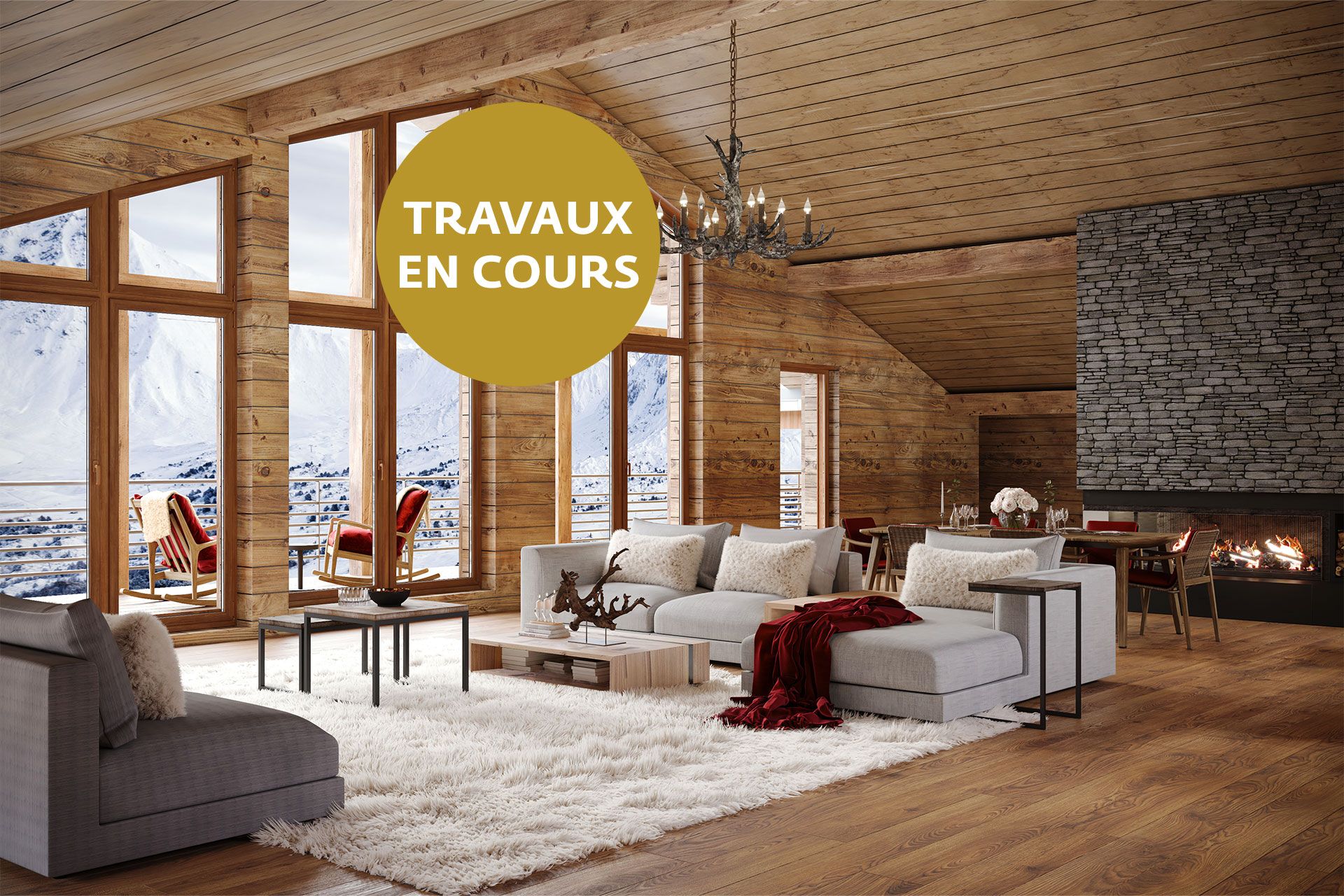 Alps Living - Programme immobilier Le Rocher, Les Gets - Séjour